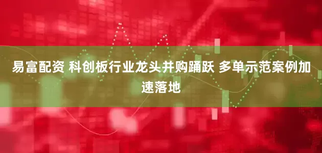 易富配资 科创板行业龙头并购踊跃 多单示范案例加速落地